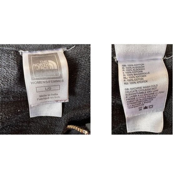 Vintage The North Face Women's Hooded Jacket Large Black Zip Embroidered… - Picture 11 of 12